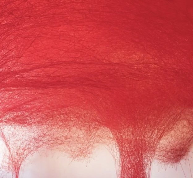 Artwork: Chiharu Shiota, Uncertain Journey, Linz,Höhenrausch